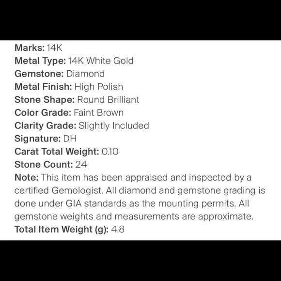 Brand New $1058 Diamond Ring - 14K White Gold V-Shaped Band - 100% Authentic - Picture 6 of 7